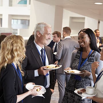 Business conference with people talking about retirement